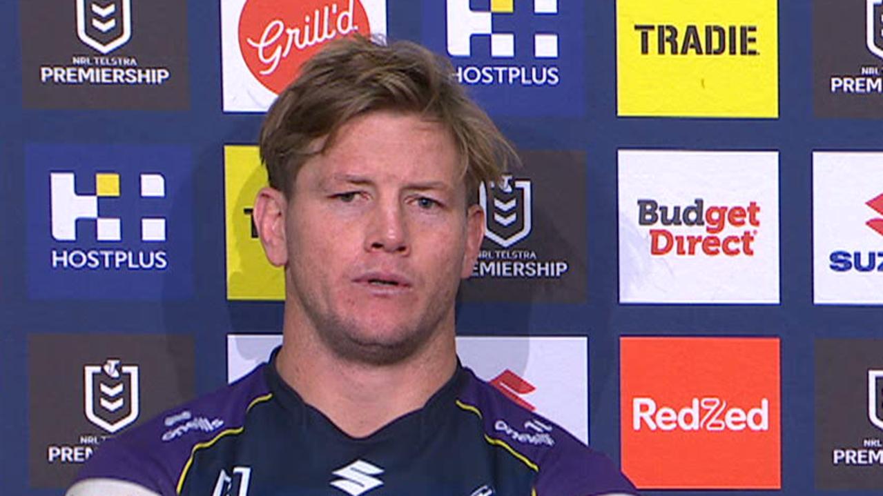 NRL 2026: Harry Grant confused by Bunker call on try, Melbourne Storm press conference, video, replay