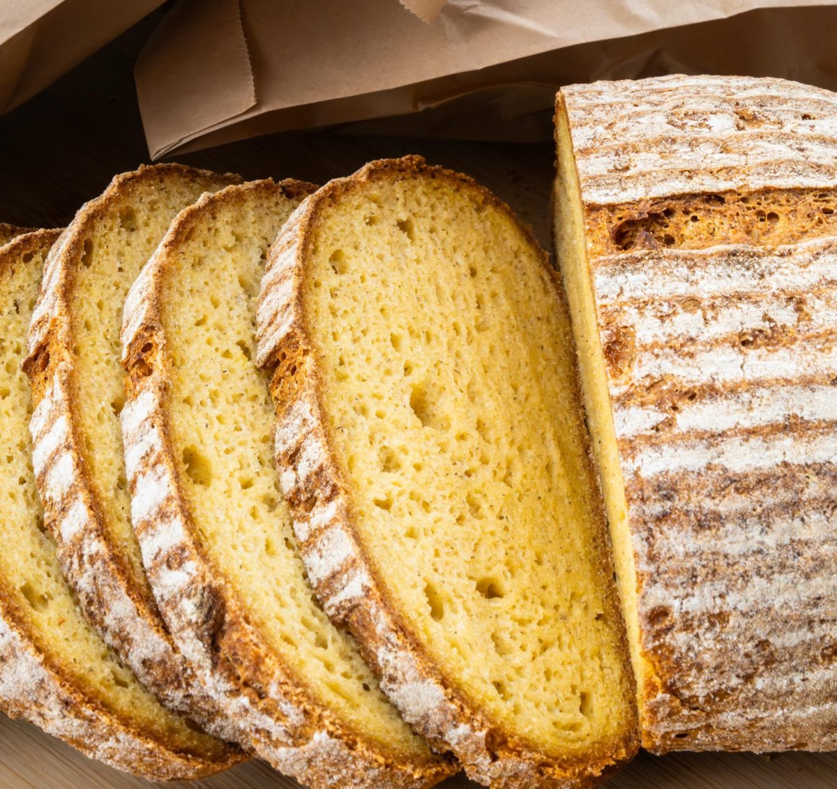 Slices of bread.