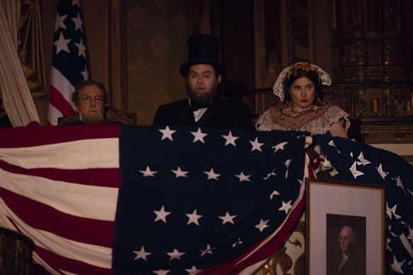 Larry David, Bill Hader and Kathryn Hahn in Life, Larry and the Pursuit of Unhappiness.