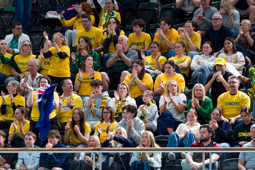 Supporters cheer on Australia