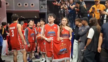 LOOK: The Red Team ahead of the junior basketball match at the "Star Magic All Stars Games." (🎥: Mike Bagtas) | via Brie Ancheta, ABS-CBN News - Watch the #StarMagicAllStarGames2026 LIVE and catch the All-Star Fancams featuring your fave Star Magic artists for only ₱79*. Go to the ABS-CBN Entertainment YouTube Membership and click "JOIN," or book via iWantTickets. AVAILABLE WORLDWIDE | *Additional charges may apply.