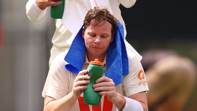 Steve Smith feeling the heat during the Darwin Test.