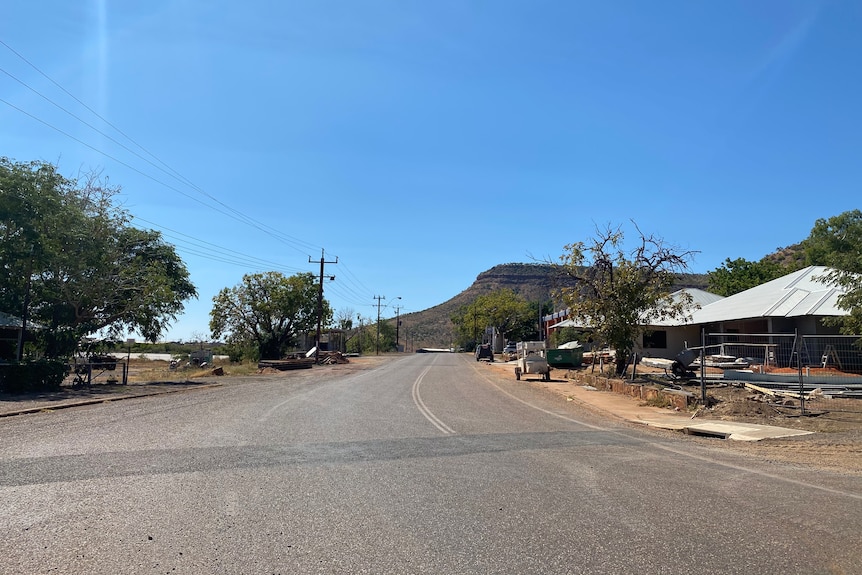 An empty street in a country town.