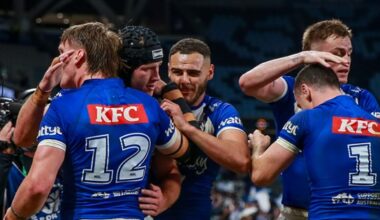 NRL 2026, Round 25, live blog, Knights, Sea Eagles, Rabbitohs, Warriors, Dragons, Bulldogs, match highlights, injuries, coaches media conferences
