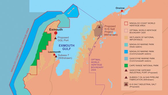 A map of the Exmouth Gulf.