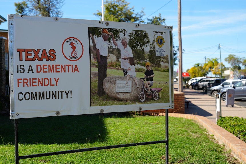 A picture of a sign that says 'Texas is a dementia friendly community'.