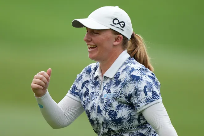 Gemma Dryburgh of Scotland celebrates the birdie on the 16th green during the first round of the Maybank Championship 2025 at Kuala Lumpur Golf & Country Club on October 30, 2025 in Kuala Lumpur, Malaysia.