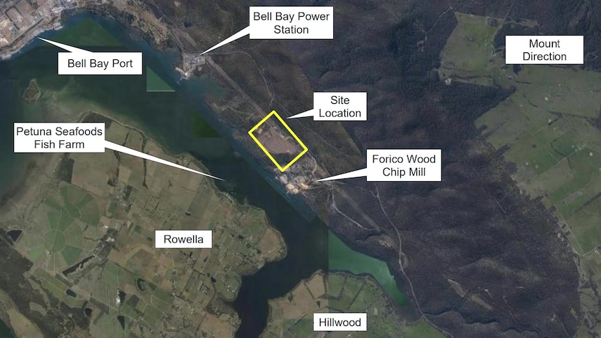 An aerial map showing the location of the proposed data centre