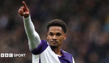 Brazilian striker Emersonn celebrates scoring for Toulouse