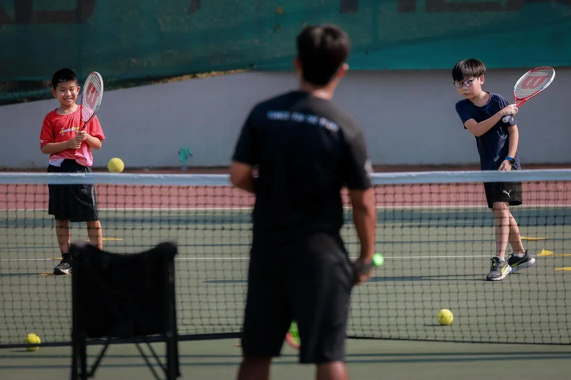 Young visually impaired beneficiaries take part in a soundball training session on Aug 15.