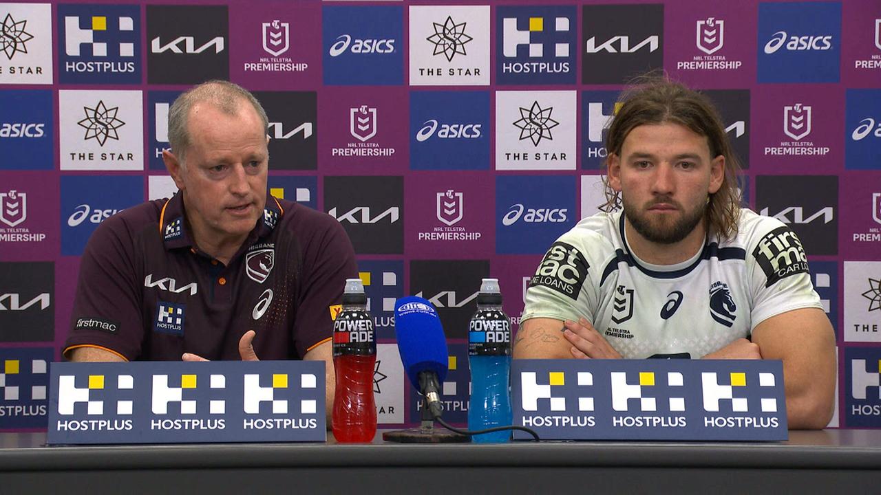 NRL 2026: Brisbane Broncos coach Michael Maguire sick of talk about his future, Adam Reynolds, Pat Carrigan, title defence