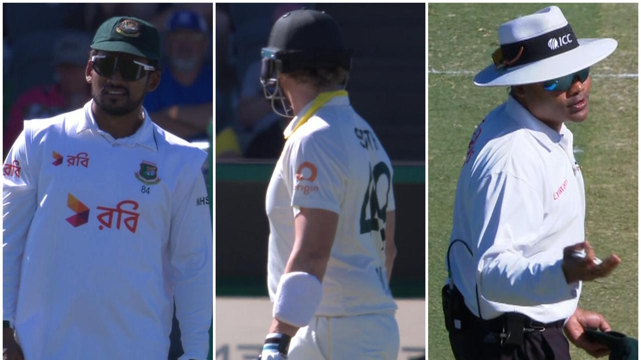 ‘You can’t say that’: Umps step in as Aussie star Smith warned over latest DRS act