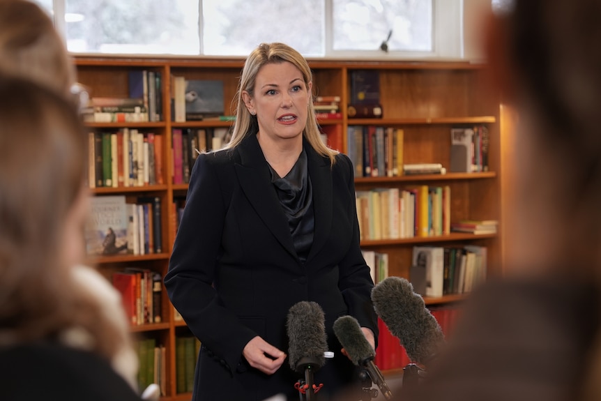A university leader and professor speaks with media.