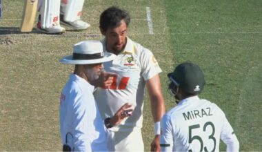 Tempers flare between Mitchell Starc and Mehidy Hasan Miraz in hostile finish to Day 2 of first Test