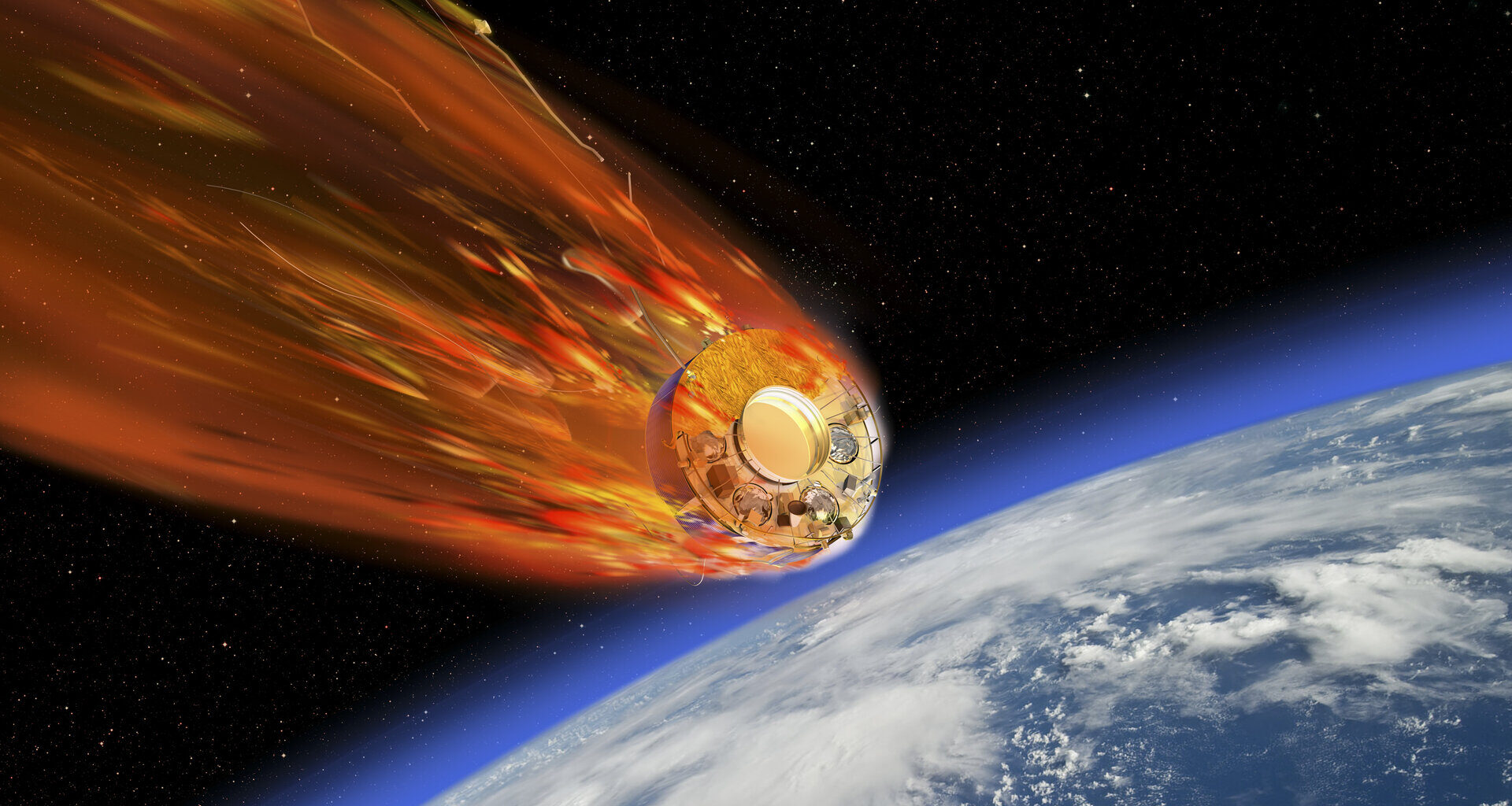 Cluster satellite reentering Earth