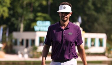 Beau Hossler walks off the green