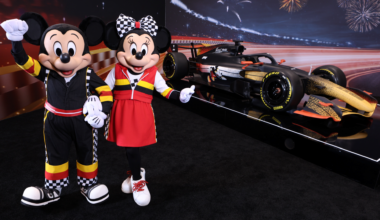 Formula 1 Cars Mickey Mouse and Minnie Mouse