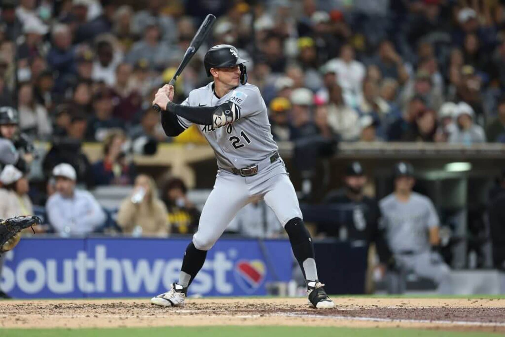 Austin Hays takes an at-bat during a game against the Padres.