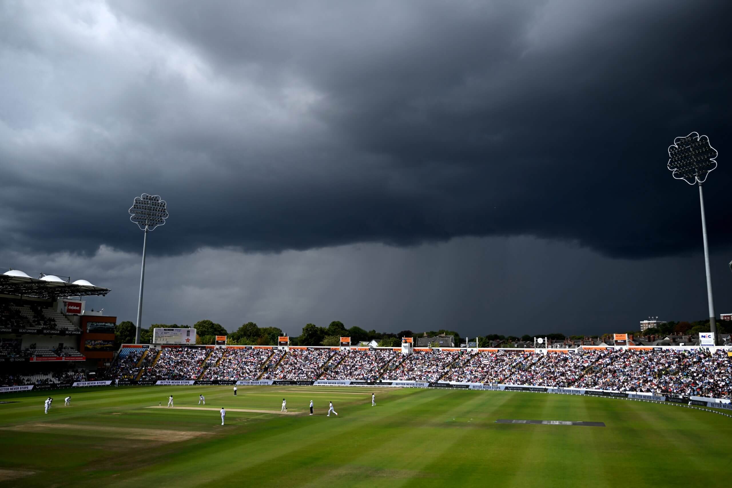 Dark clouds mass over Headingley