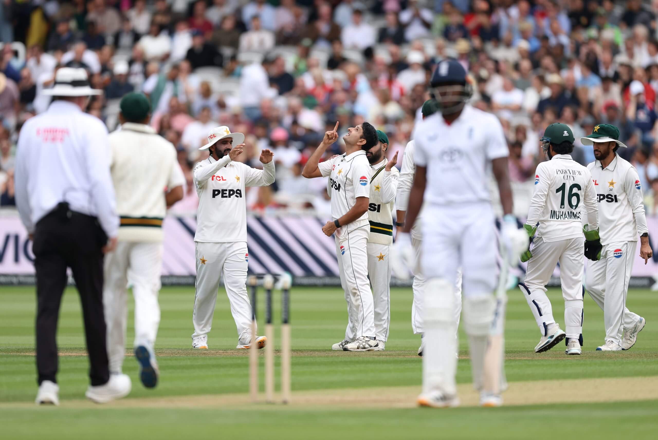 Mohammad Abbas looks to the heavens after claiming his first five-wicket haul at Lord's