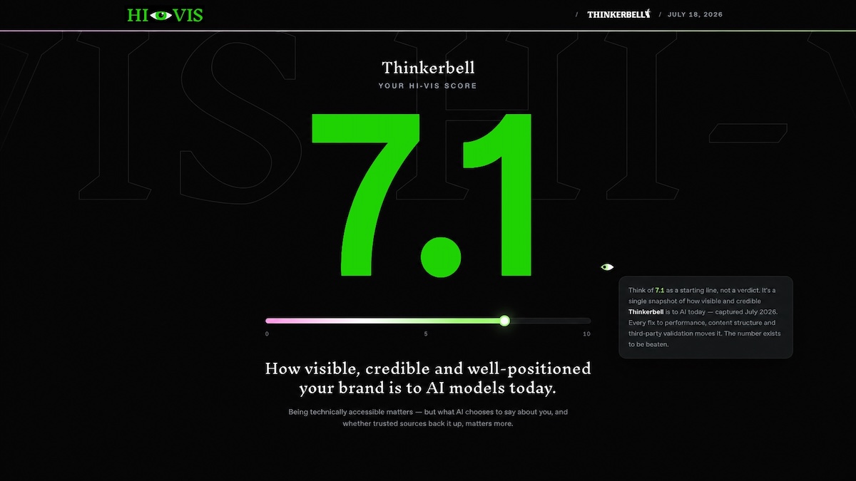 Thinkerbell launches Hi-Vis, making brands impossible for ai to ignore