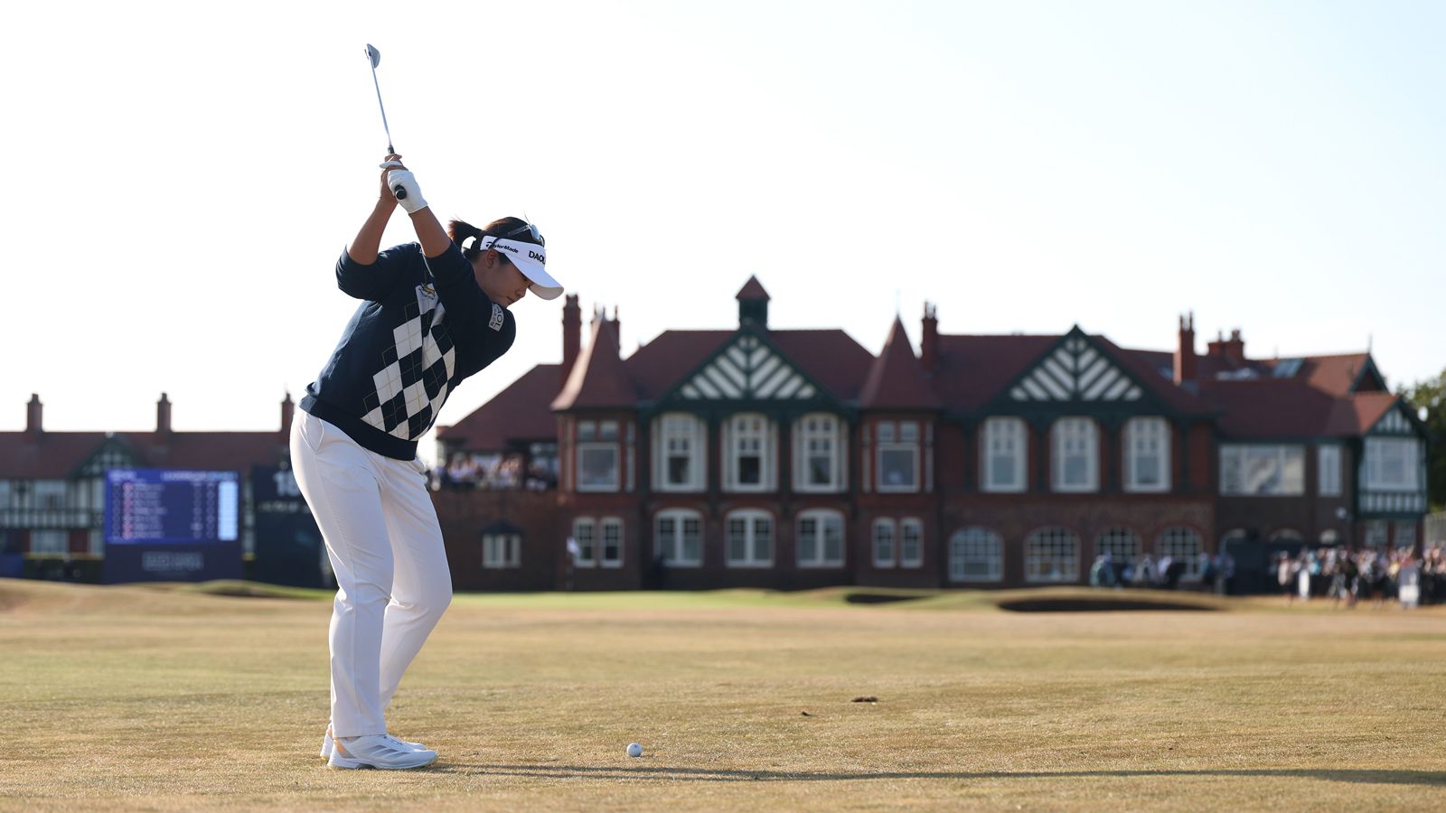 Haeran Ryu hits a shot into the 18th green at Royal Lytham &amp; St Annes