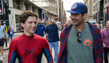 Spider-Man Brand New Day, from left: Tom Holland, director Destin Daniel Cretton, on set, 2026.