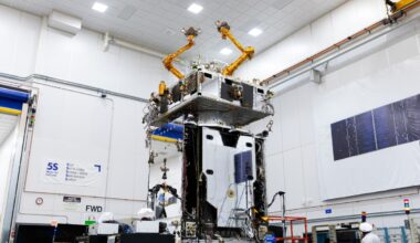 Northrop Grumman's MRV stretches its arms before being packed into a rocket faring.