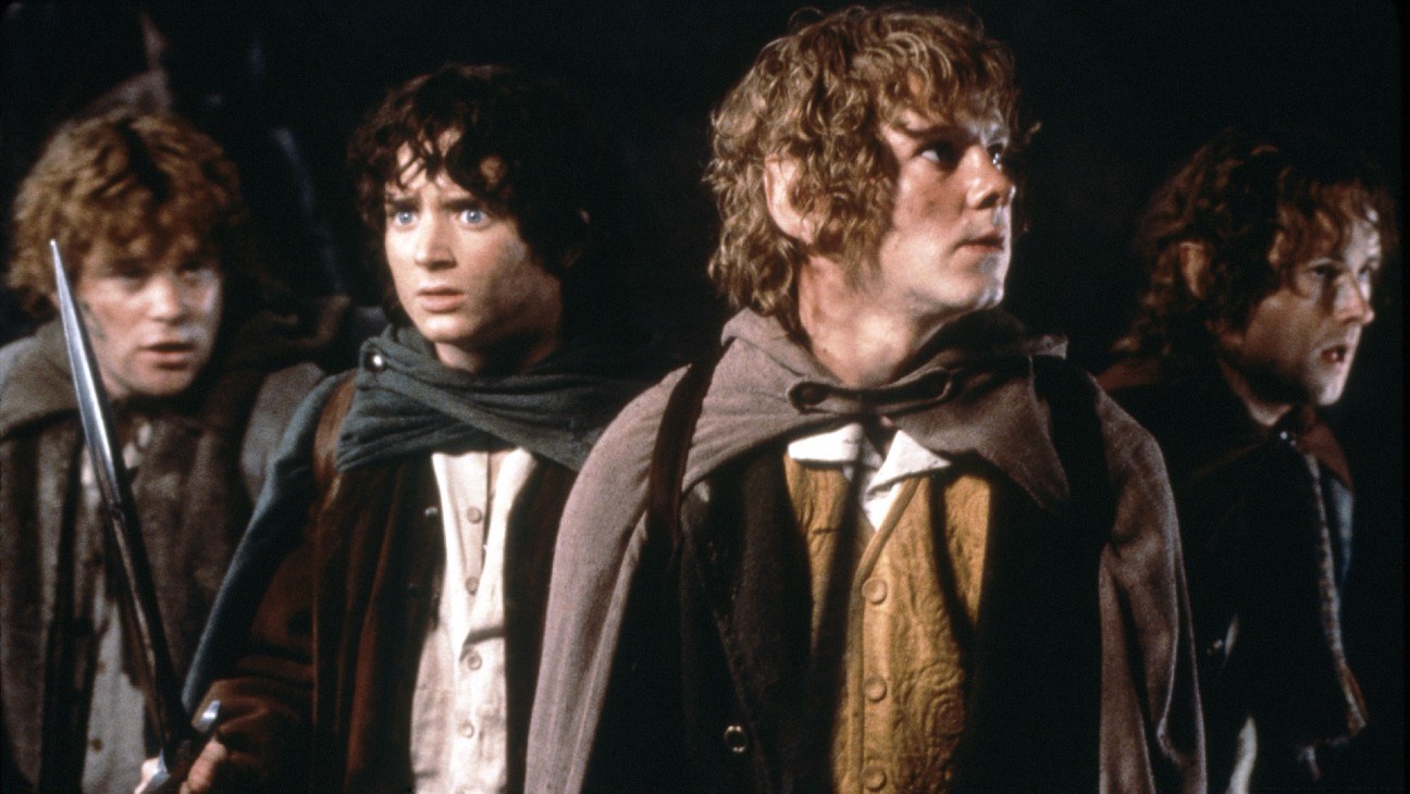 Sean Astin, Elijah Wood, Dominic Monaghan and Billy Boyd in 'The Lord of the Rings: The Fellowship of the Ring.'