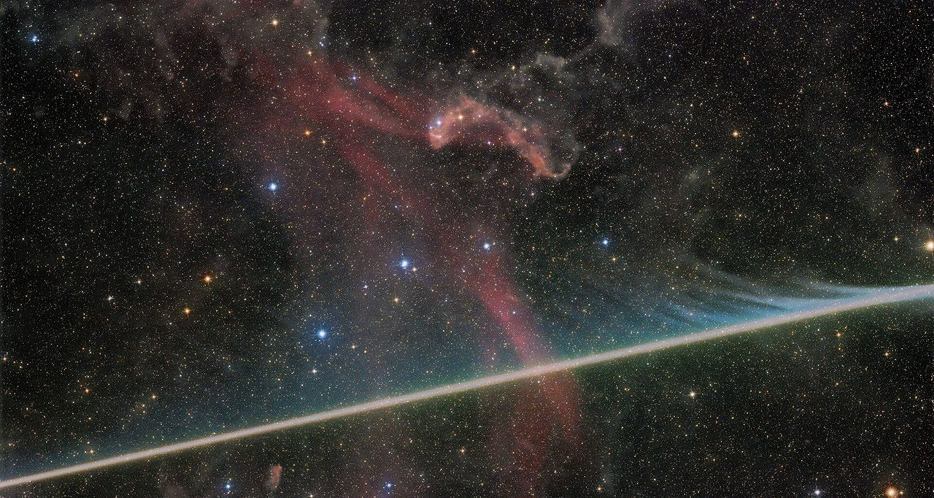 Meteor Vaporizes, Photobombs Lacerta Nebula