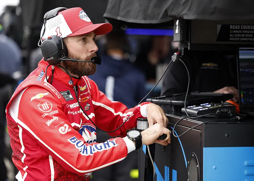 Ross Chastain reviews NASCAR telemetry and race data at Watkins Glen.