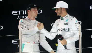 The podium (L to R): second placed Nico Rosberg (GER) Mercedes AMG F1 celebrates his World Championship with race winner and team mate Lewis Hamilton (GBR) Mercedes AMG F1. 27.11.2016. Formula 1 World Championship, Rd 21, Abu Dhabi Grand Prix, Yas Marina Circuit, Abu Dhabi, Race Day.
