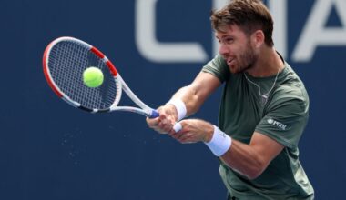 Cameron Norrie in the first round of the 2023 US Open, New York