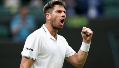 Cameron Norrie in the first round of Wimbledon 2023, UK