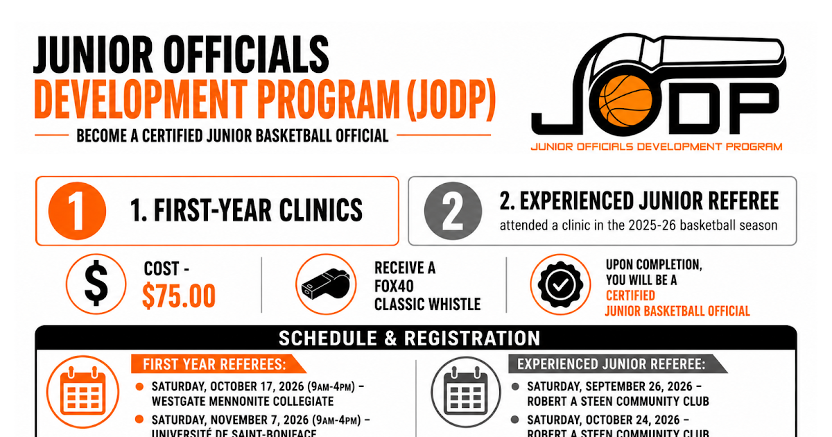 2026 Junior Officials Basketball Clinics Registration Now Open