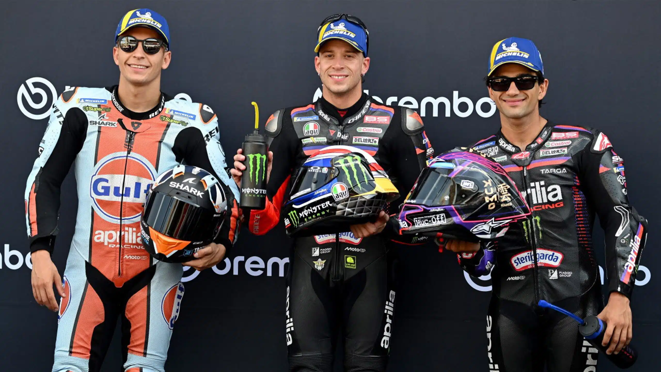 Raul Fernandez with Marco Bezzecchi and Jorge Martin