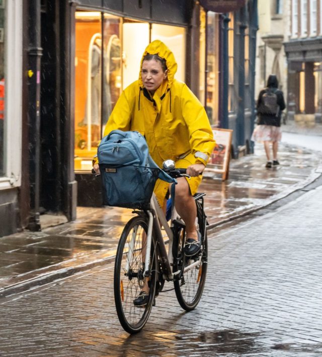 Heavy rain fall in Cambridge today. Many parts of southern England expected to get some heavy rain fall with some areas experiencing some flooding. Photo released 27/08/2026