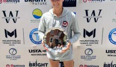 Valentina Arlati of Concord won the 2026 U.S. Tennis Association New England Junior Sectional title in her first season in the 14-and-under division. Courtesy photo