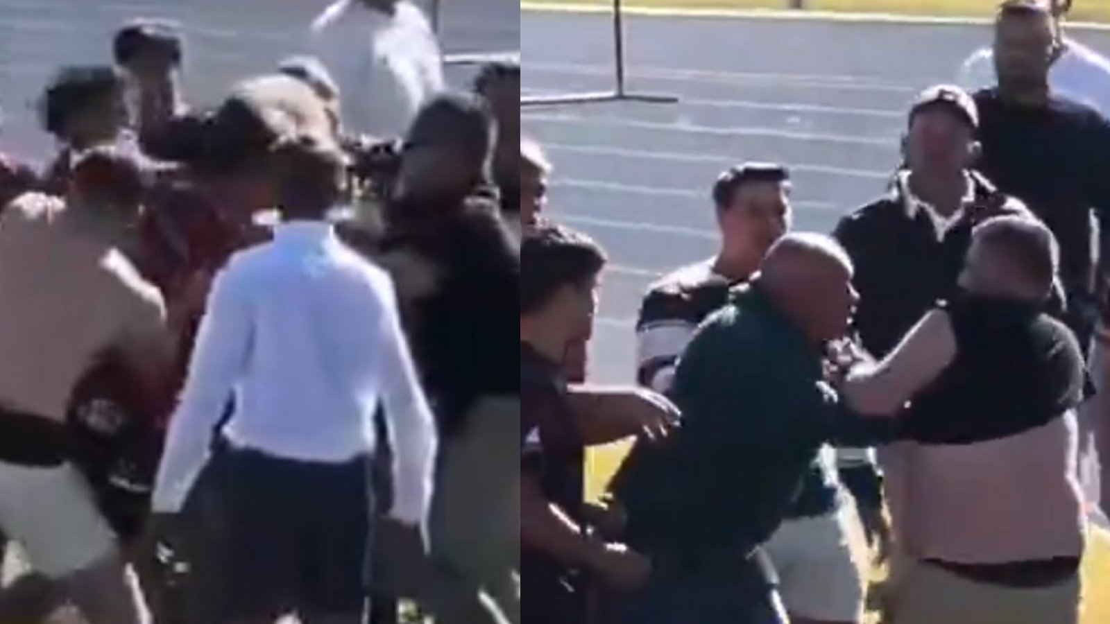 WATCH: Chaos erupts as players and parents involved in mass brawl during schools match
