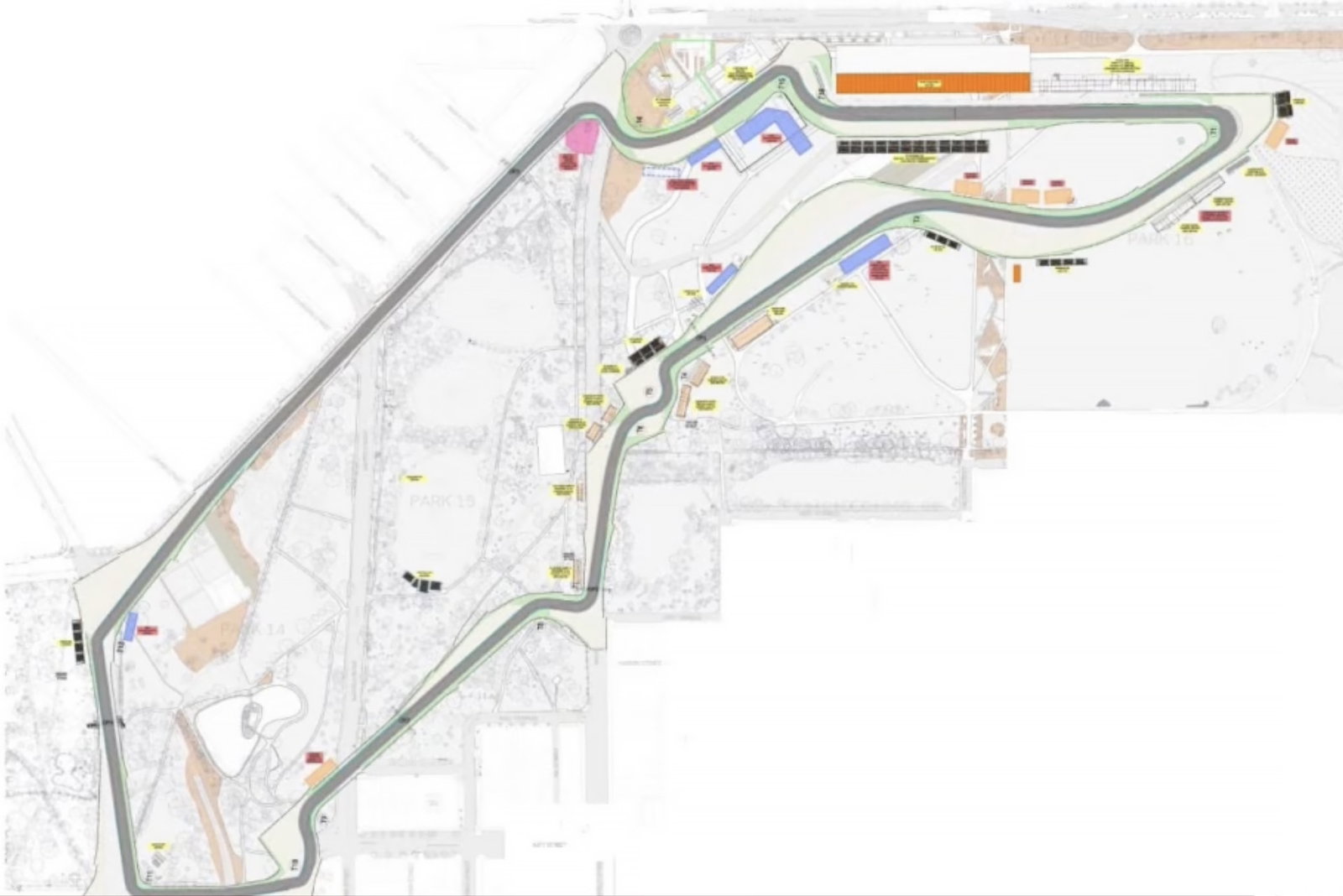 A leaked image of the propose 2027 Grand Prix of Australia map.