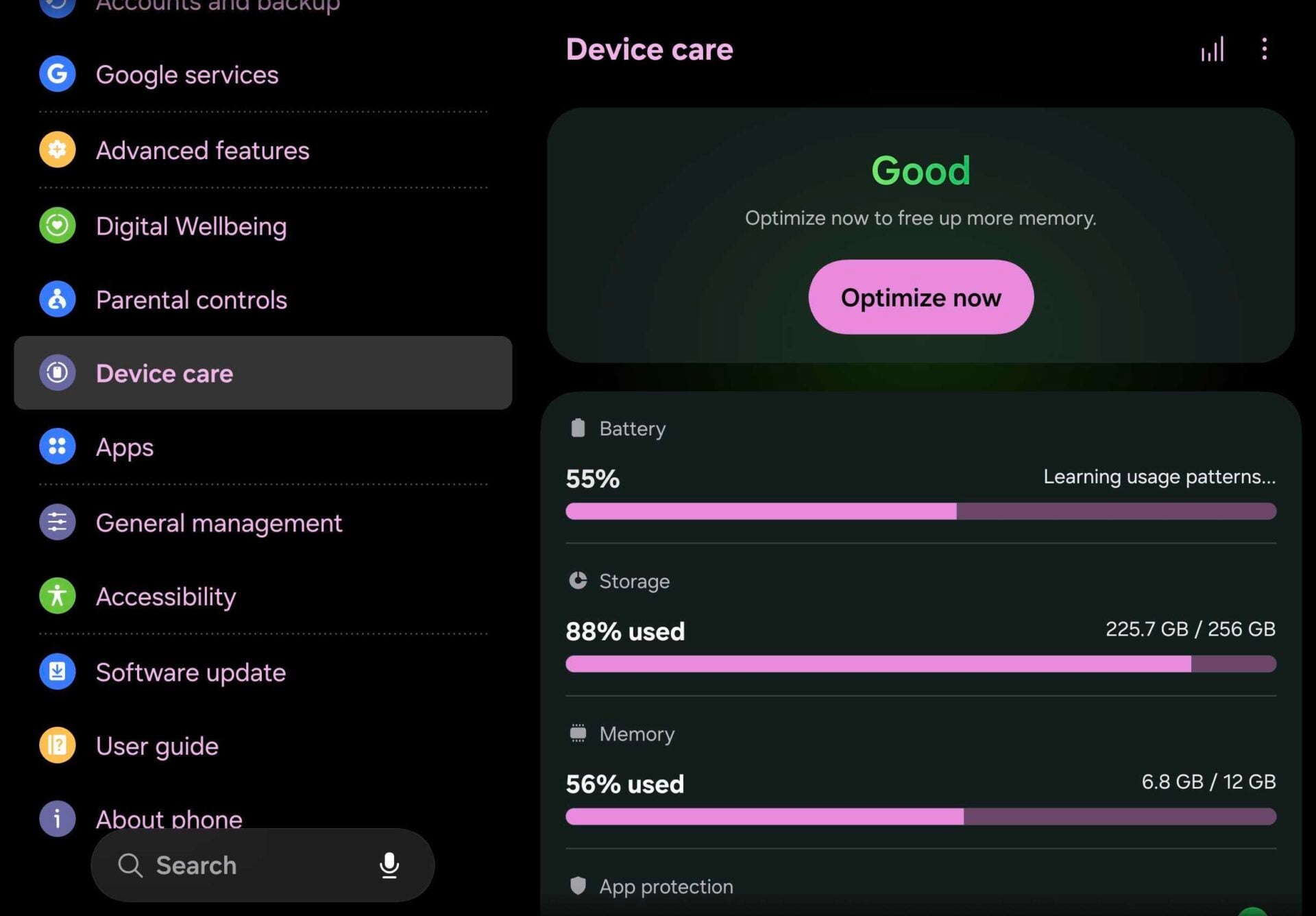 Samsung Device Care Storage
