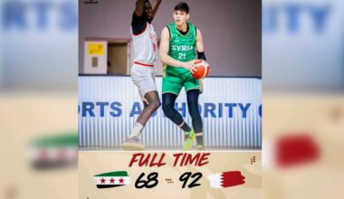 Syria youth basketball team loses to Bahrain at Asia Cup