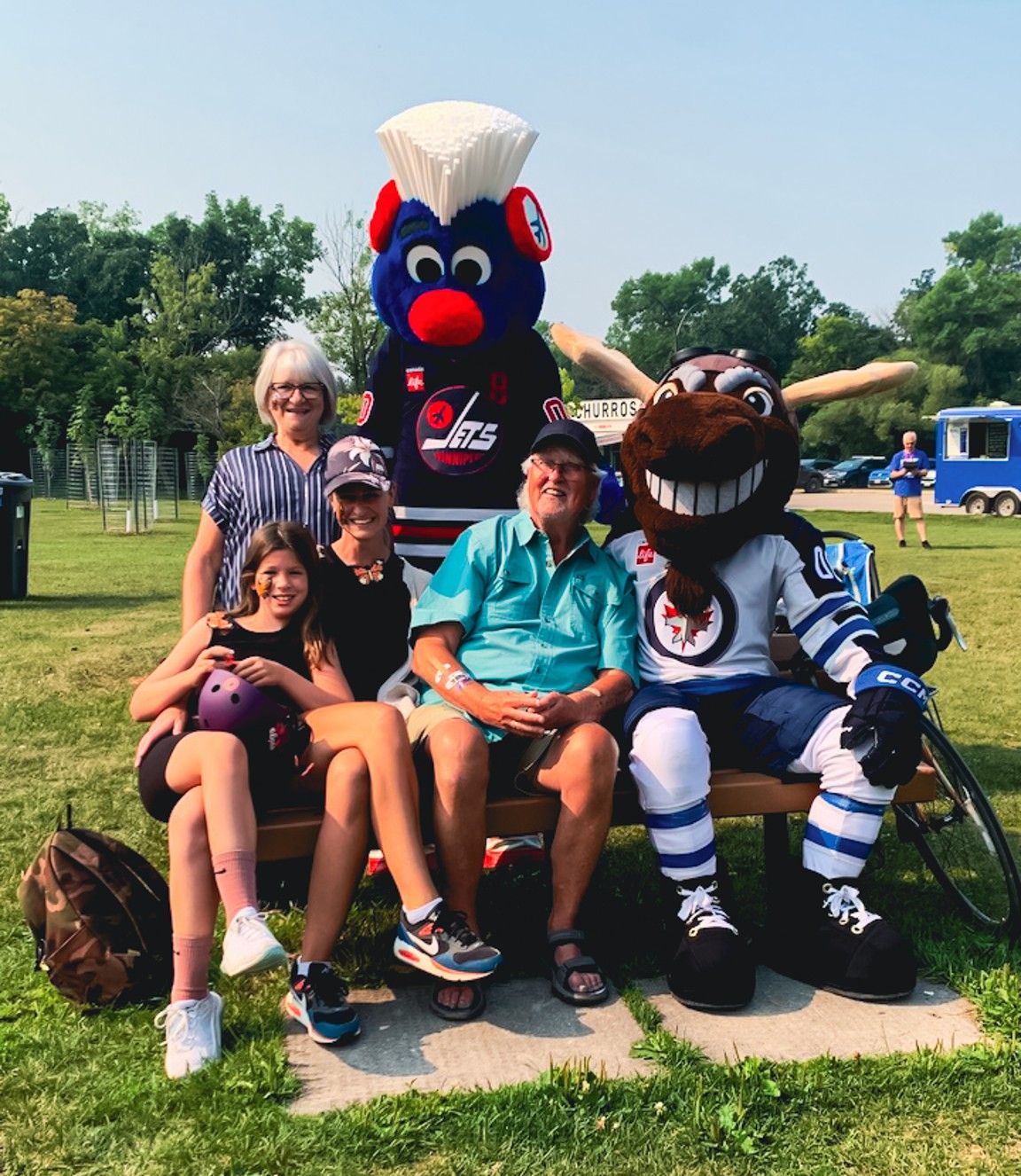 Team 81 Ride event with Winnipeg Jets mascots. (Supplied)