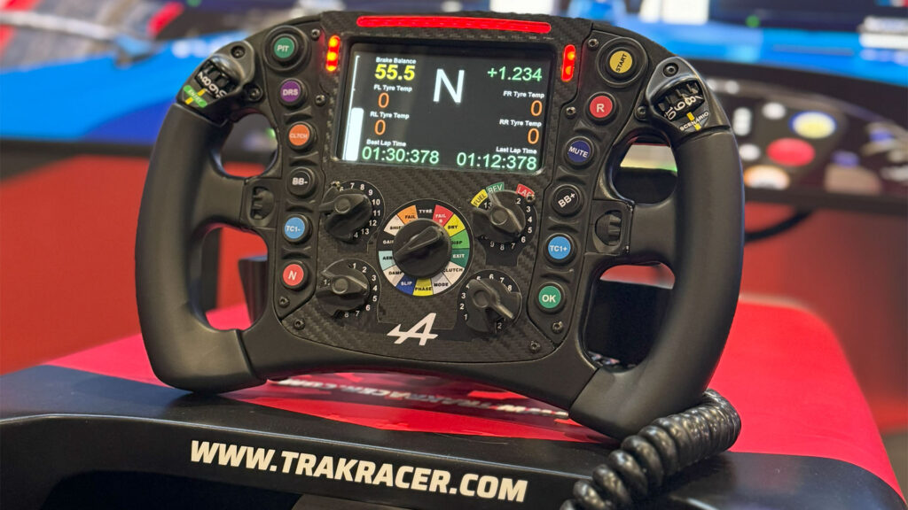 Trak Racer Alpine A522 replica wheel at ADAC SimRacing Expo 2024