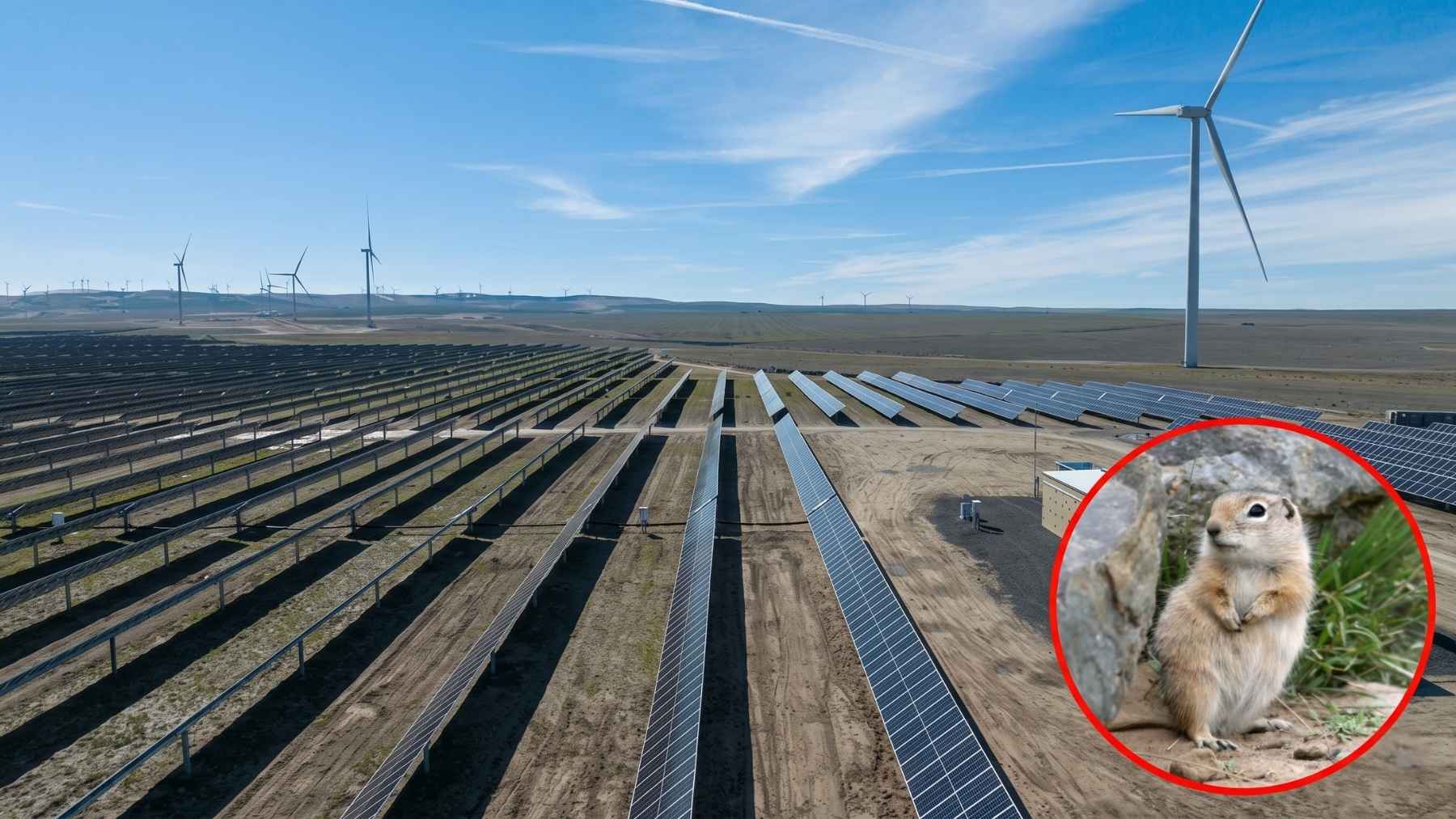 A ground squirrel that weighs less than a burrito and sleeps eight months a year keeps every truck at an Oregon plant powering 100,000 homes down to 20 mph, fences off 785 feet around each colony, and the state tells the operator to armor the cables because it chews