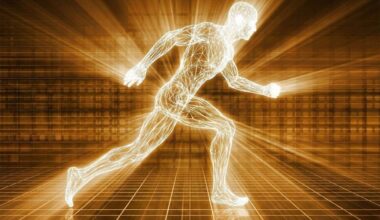 Wireframe Man Sprinting Exercise Strength