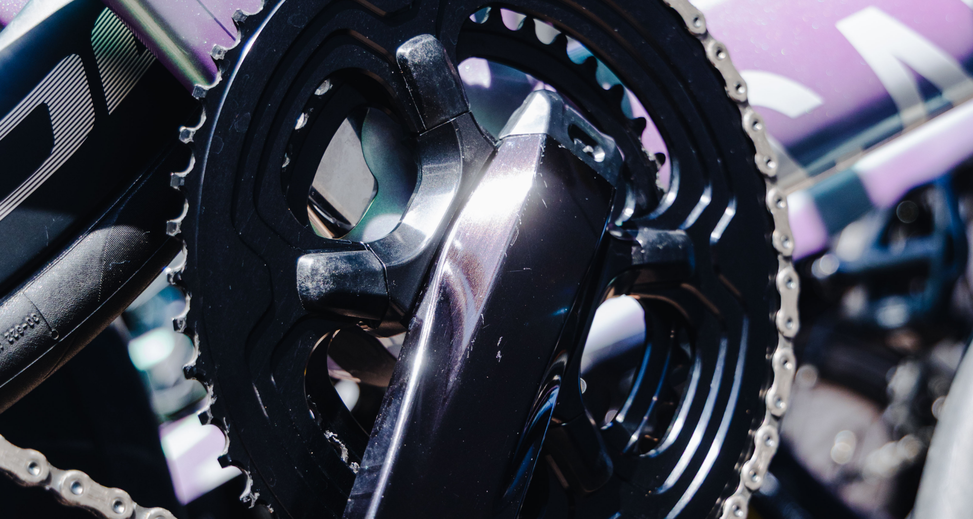 Close up of a new Dura-Ace groupset