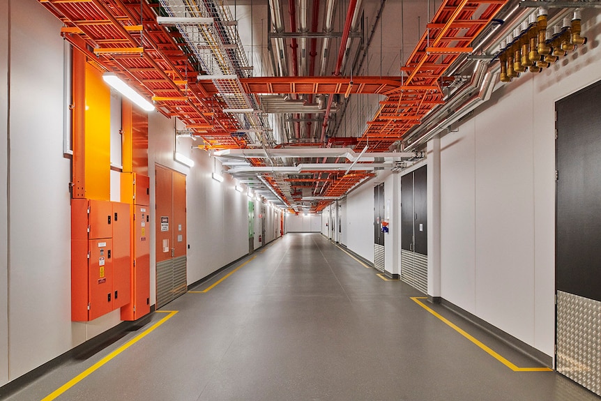 Orange and white panels at the Eastern Creek control centre