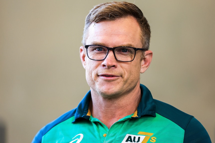 Tim Walsh speaking to reporters in 2023.