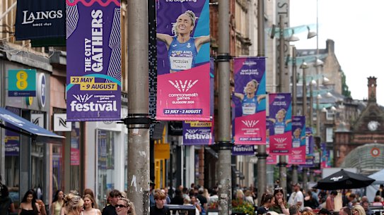 There are some signs and banners around Glasgow but the city feels nothing like it did when it hosted the Games in 2014.